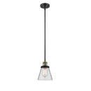 Cone Mini Pendant shown in the Black Antique Brass finish with a Clear shade