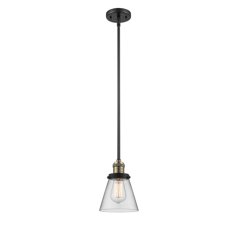 Cone Mini Pendant shown in the Black Antique Brass finish with a Clear shade