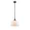 Bell Mini Pendant shown in the Black Antique Brass finish with a Matte White shade