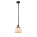 Bell Mini Pendant shown in the Black Antique Brass finish with a Matte White shade