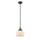 Bell Mini Pendant shown in the Black Antique Brass finish with a Matte White shade