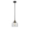 Bell Mini Pendant shown in the Black Antique Brass finish with a Clear shade