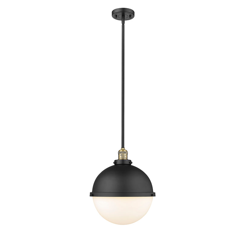 Hampden Pendant shown in the Matte Black finish with a Matte White shade