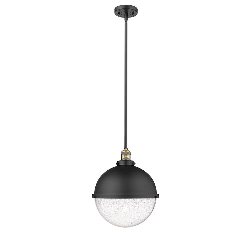 Hampden Pendant shown in the Matte Black finish with a Seedy shade