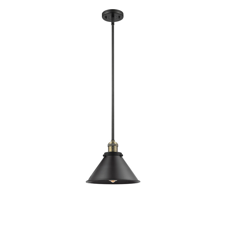 Briarcliff Mini Pendant shown in the Black Antique Brass finish with a Matte Black shade