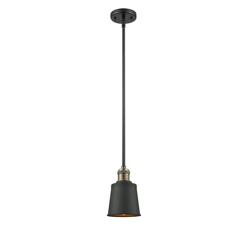 Addison Mini Pendant shown in the Black Antique Brass finish with a Matte Black shade