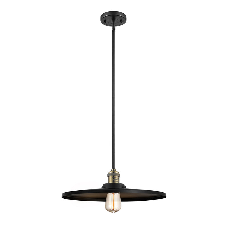 Appalachian Mini Pendant shown in the Black Antique Brass finish with a Matte Black shade