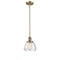 Fulton Mini Pendant shown in the Brushed Brass finish with a Clear shade