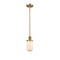 Dover Mini Pendant shown in the Brushed Brass finish with a Matte White shade