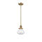 Olean Mini Pendant shown in the Brushed Brass finish with a Clear shade