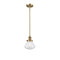 Olean Mini Pendant shown in the Brushed Brass finish with a Seedy shade