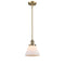 Cone Mini Pendant shown in the Brushed Brass finish with a Matte White shade