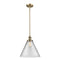 Cone Mini Pendant shown in the Brushed Brass finish with a Clear shade