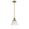 Cone Mini Pendant shown in the Brushed Brass finish with a Clear shade