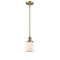 Bell Mini Pendant shown in the Brushed Brass finish with a Matte White shade