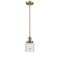 Bell Mini Pendant shown in the Brushed Brass finish with a Clear shade