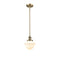 Oxford Mini Pendant shown in the Brushed Brass finish with a Matte White shade