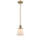 Cone Mini Pendant shown in the Brushed Brass finish with a Matte White shade