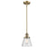 Cone Mini Pendant shown in the Brushed Brass finish with a Seedy shade