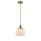 Bell Mini Pendant shown in the Brushed Brass finish with a Matte White shade