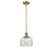 Bell Mini Pendant shown in the Brushed Brass finish with a Clear shade