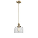 Bell Mini Pendant shown in the Brushed Brass finish with a Clear shade