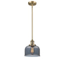 Bell Mini Pendant shown in the Brushed Brass finish with a Plated Smoke shade