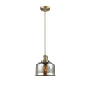 Bell Mini Pendant shown in the Brushed Brass finish with a Silver Plated Mercury shade