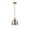 Bell Mini Pendant shown in the Brushed Brass finish with a Silver Plated Mercury shade