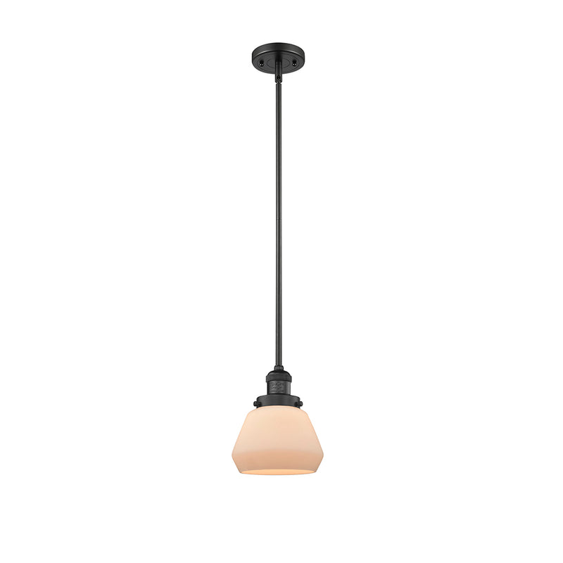 Fulton Mini Pendant shown in the Matte Black finish with a Matte White shade