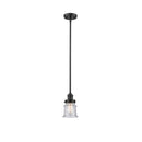 Canton Mini Pendant shown in the Matte Black finish with a Matte White shade