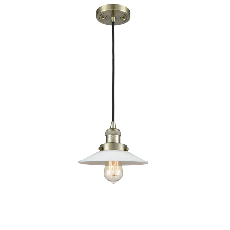 Canton Mini Pendant shown in the Matte Black finish with a Matte White shade