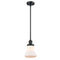 Bellmont Mini Pendant shown in the Matte Black finish with a Matte White shade