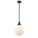 Beacon Mini Pendant shown in the Matte Black finish with a Matte White shade