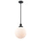 Beacon Mini Pendant shown in the Matte Black finish with a Matte White shade