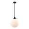 Beacon Mini Pendant shown in the Matte Black finish with a Matte White shade