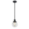 Beacon Mini Pendant shown in the Matte Black finish with a Clear shade