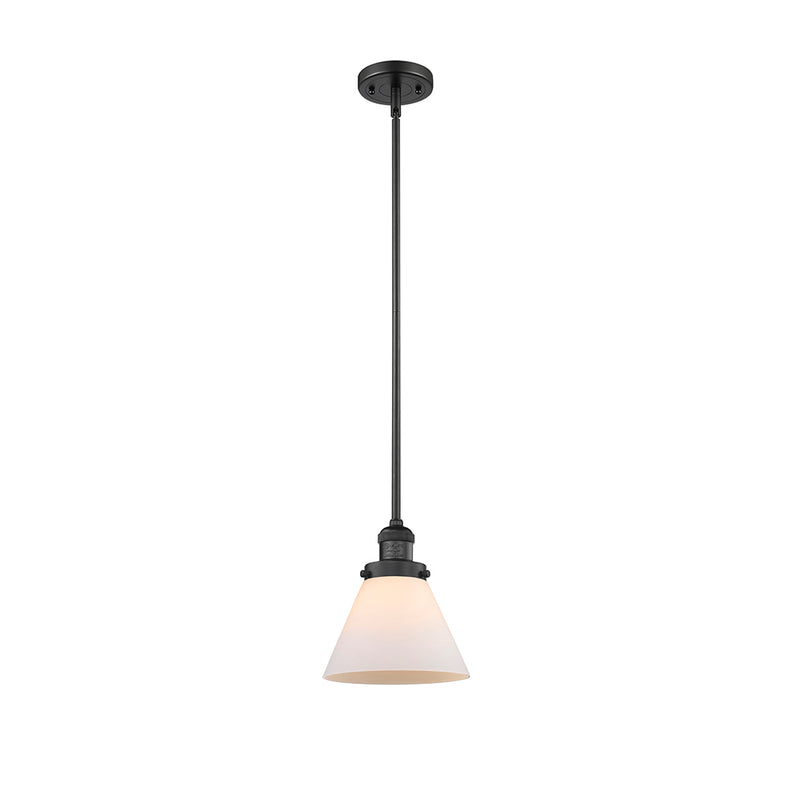 Cone Mini Pendant shown in the Matte Black finish with a Matte White shade