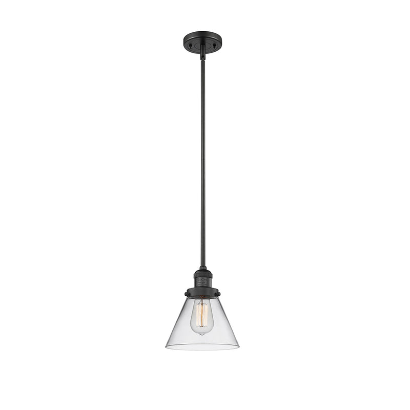 Cone Mini Pendant shown in the Matte Black finish with a Clear shade