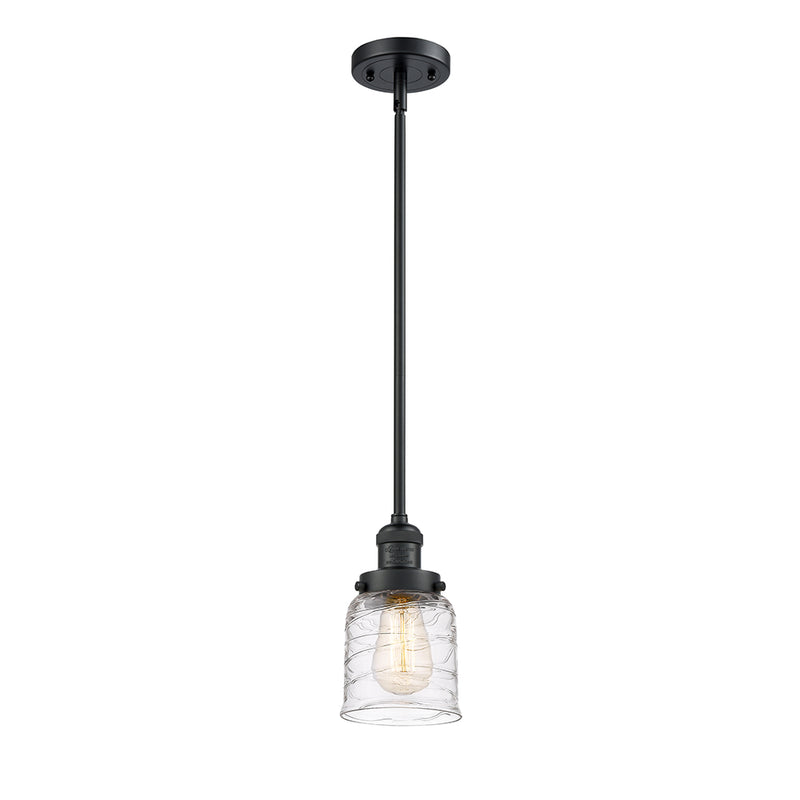 Innovations Lighting Small Bell 1 Light Mini Pendant part of the Franklin Restoration Collection 201S-BK-G513