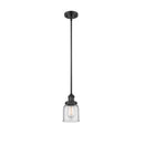 Bell Mini Pendant shown in the Matte Black finish with a Clear shade