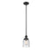 Bell Mini Pendant shown in the Matte Black finish with a Seedy shade