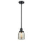 Bell Mini Pendant shown in the Matte Black finish with a Silver Plated Mercury shade