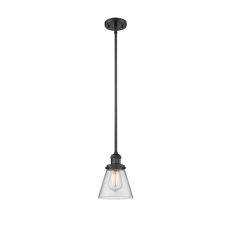 Cone Mini Pendant shown in the Matte Black finish with a Clear shade