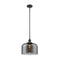 Bell Mini Pendant shown in the Matte Black finish with a Plated Smoke shade