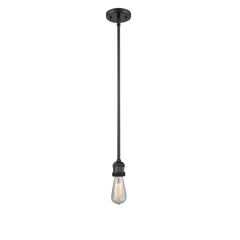 Bare Bulb Mini Pendant shown in the Matte Black finish