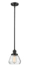 Innovations Lighting Fulton 1-100 watt 7 inch Oil Rubbed Bronze Mini Pendant with Clear glass and Solid Brass Hang Straight Swivel 201SOBG172