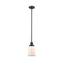 Canton Mini Pendant shown in the Oil Rubbed Bronze finish with a Matte White shade