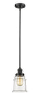 Innovations Lighting Canton 1-100 watt 6.5 inch Oil Rubbed Bronze Mini Pendant with Clear glass and Solid Brass Hang Straight Swivel 201SOBG182