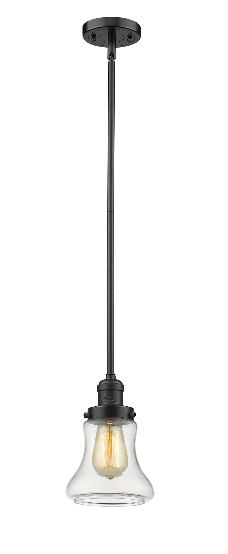 Innovations Lighting Bellmont 1-100 watt 6.5 inch Oil Rubbed Bronze Mini Pendant with Clear glass and Solid Brass Hang Straight Swivel 201SOBG192